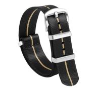 CYJAZNHH Correas de nylon trenzadas para hombre/mujer, Correa de nailon for reloj, pulsera deportiva de repuesto de 18mm, 20mm y 22mm, pulsera deportiva de liberación rápida(Black Khaki,20mm)
