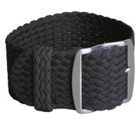 CYJAZNHH Correas de nylon trenzadas para hombre/mujer, Correa de nailon tejida for reloj, repuesto de correa de reloj, hebilla negra y plateada, 16mm, 18mm, 20mm, 22mm(Schwarz,18mm)