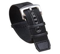 CYJAZNHH Correas de nylon trenzadas para hombre/mujer, Correa de reloj de cuero y nailon de lona de 20mm y 22mm, pulsera deportiva for hombre, pulsera de repuesto for reloj inteligente(Schwarz,22mm)