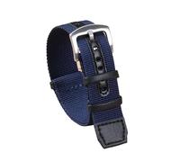 CYJAZNHH Correas de nylon trenzadas para hombre/mujer, Correa de reloj de cuero y nailon de lona de 20mm y 22mm, pulsera deportiva for hombre, pulsera de repuesto for reloj inteligente(Blu,20mm)