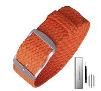 CYJAZNHH Correas de nylon trenzadas para hombre/mujer, Correa de reloj de lona de 14mm, 16mm, 18mm, 20mm y 22mm, repuesto Universal, correa de reloj, correa de nailon(Oranje,18mm)