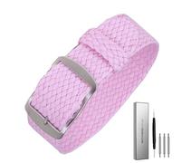 CYJAZNHH Correas de nylon trenzadas para hombre/mujer, Correa de reloj de lona de 14mm, 16mm, 18mm, 20mm y 22mm, repuesto Universal, correa de reloj, correa de nailon(Roze,22mm)