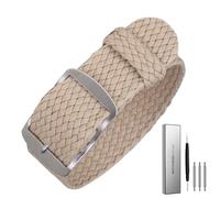 CYJAZNHH Correas de nylon trenzadas para hombre/mujer, Correa de reloj de lona de 14mm, 16mm, 18mm, 20mm y 22mm, repuesto Universal, correa de reloj, correa de nailon(Beige,22mm)
