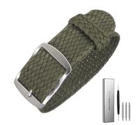 CYJAZNHH Correas de nylon trenzadas para hombre/mujer, Correa de reloj de lona de 14mm, 16mm, 18mm, 20mm y 22mm, repuesto Universal, correa de reloj, correa de nailon(Green,22mm)