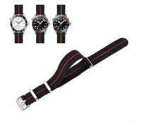 CYJAZNHH Correas de nylon trenzadas para hombre/mujer, Correa de reloj de nailon, correa Universal de 20mm y 22mm, accesorios de pulsera elástica de lona de liberación rápida(BlackRed,20mm)