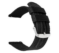CYJAZNHH Correas de nylon trenzadas para hombre/mujer, Correa de reloj de nailon de 18/20/22/24 mm Banda de liberación rápida de lona Correa de reloj deportivo universal(Schwarz,18mm)