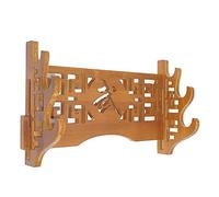 CYJAZNHH Expositor de espadas samuráis de 3 niveles, estilo Wu, de bambú marrón, for pared(Wu Style)