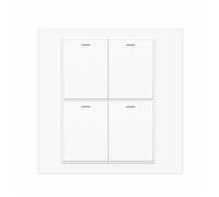 CYJAZNHH Panel de interruptor de luz de 1/2 vías, 4 unidades, 120x120mm, tira luminosa de PC retardante de llama, negro/blanco(White,4gang 1way)