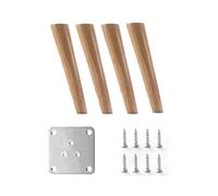 CYJAZNHH Paquete De 4 Patas De Madera for Muebles, Pies De Piel De Varios Tamaños con Tornillos Y Placas De Montaje(Slanted Feet,15cm/6in)