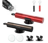 CYJJYZ 2 Piezas 2 en 1 Rompe Cristales, Portátil Martillo de Emergencia, Martillo Rompe Cristales Coche con Vidrio de Prueba, Soporte, Martillo de Seguridad para Coches y Autobuses