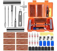 CYJJYZ 64 Pcs Kit de Reparación de Neumáticos Pesados, Kit antipinchazos Coche, Kit Repara Pinchazos Coche, Herramienta de Reparación de Pinchazos Portátil, para Automóviles, Motocicletas, Camiones