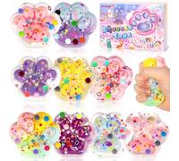 CYJJYZ 9 Pcs Juguete para Apretar con Pata de Gato, taba Squishy, Kawaii Juguete Apretar con Forma Pata Gato, Juguetes para Aliviar la Ansiedad, para Niños y Adultos