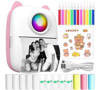 CYJJYZ Mini Impresora para Movil, Impresora Termica Fotográficas, Impresora Mini Portátil Inalámbrico Compatible con iOS y Android para Fotos Nota (Rosa)