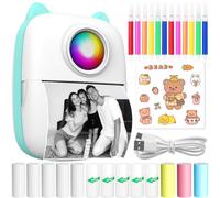 CYJJYZ Mini Impresora para Movil, Impresora Termica Fotográficas, Impresora Mini Portátil Inalámbrico Compatible con iOS y Android para Fotos Nota(Azul)