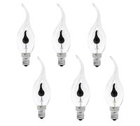 CYJXL 6 Piezas 3W 220V E14 C35 Vela LED Bombilla Flame Tip Nature Fire Flickering Light Vintage Bar Home Decor Lámpara
