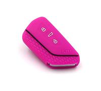 CYK www. CoverYourKey .de Funda de Silicona para Llave de Coche con 3 Botones VF, Color Rosa neón