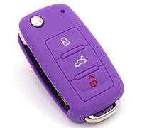 CYK www. CoverYourKey .de Funda de Silicona para Llaves para el Coche Cover para 3 Botones Llave VA (Morado)