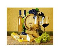 CYKEJISD Puzzle 1000 Piezas Pan Uvas Y Vino Bodegón Pared para Sala Decoración del Hogar Rompecabezas Clásico 3D Puzzle De Juguete De Madera De Regalo