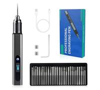 Cykelith Bolígrafo de grabado eléctrico con 30 puntas recargable por USB, bolígrafo de grabado inalámbrico profesional, mini máquinas de tallado, portátil, herramienta giratoria, grabador para joyas