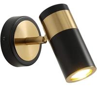 Cylindrical Wall Spotlight Industrial Black Swing Arm Led Wall Sconce Adjustable Reading Light for Bathroom Mirror Vanity Bedside Corridor Office(Warm Light)/White Light