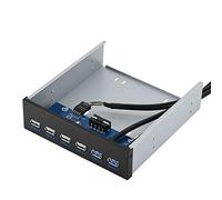 Cyllde Panel Frontal USB, Adaptador de Panel Frontal USB, 6 Puertos USB, Conveniente y Rápido, Estructura Metálica, Plug and Play, 5.8x6.1x1.6in, Admite Windows 2K 7