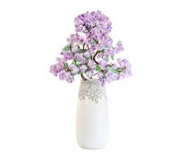 CYLLYKGIFT 17.72 Inch &Natural Amethyst Fortune Tree Ornament & Amethyst Cluster Raw Stone Energy Bottle - for Living Room, Bedroom Decoration & Gifts+ Complimentary Crystal Tree