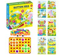 Cylora Colorido Mosaicos Infantiles, Tablero de Clavos de Hongos Juegos Infantiles, Juguete Educativo Creativo para Manualidades Niños, Regalo niños 2 3 4 años, Juguetes Viaje