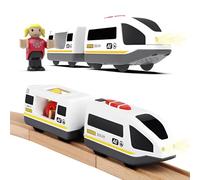 Cylora Tren Eléctrico Juguete Niños, Tren Juguete Locomotora con Sonido y Luz a Pilas (Conexión Magnética), Compatible con Thomas, Brio, Juguetes Regalos para Niños de 3 4 5 6 7 8 Años