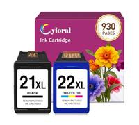 Cyloral 21XL 22XL Tinta para HP 21 22 DeskJet F380 F2280 F2290 D2360