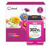 Cyloral 302XL Cartucho Tinta para HP 302XL Color Envy 4520 4525 4527 4523 4528 4526 Deskjet 3630 3636 3639 1110 1112 Officejet 3830 3831 4650 4652 5220 Tinta Impresora para HP 302 XL Cartucho Color