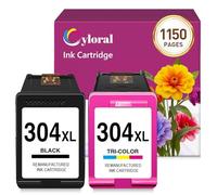 Cyloral 304XL Cartucho Tinta para HP 304XL Deskjet 3700 2600 2620 2622 2630 2632 2633 2634 3720 3730 3735 Envy 5010 5020 5030 5032 5530 5050 5055 5058 Tinta Impresora para HP 304 XL Negro y Color