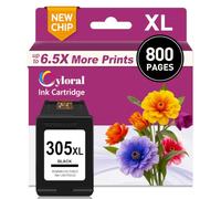 Cyloral 305XL Tinta Impresora para HP 305 DeskJet 2820e 4222e 2800e 2823e | DeskJet 4200e 4220e 2810e 2821e 2822e 4210e 2700e 2720 2721e 2722e 2723e 4120e Cartuchos HP 305 XL Negro Tinta HP 305 Black