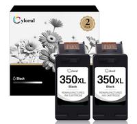 Cyloral 350XL Cartucho de Tinta remanufacturado de Repuesto para HP 350 XL Compatible con Deskjet D4260 D4360 D5360 Officejet J5780 J6410 Photosmart C4280 C4380 C4580 Impresora, 2 Negro