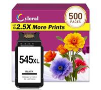 Cyloral 545XL PG-545 Tinta para Canon 545 Pixma TS3300 MG2550 TR4650 MG2555 | Canon Pixma TR4550 MG2950 MX495 MG3050 MG2550 MG2450 TS3350 TS3150 TS3355 Cartuchos Canon 545 XL PG545 Cannon 545XL