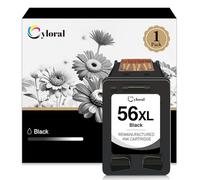 Cyloral 56XL Cartucho de Tinta remanufacturado de Repuesto para HP 56 XL Compatible con DeskJet 450ci 5150 5550 9680 OfficeJet 4212 4215 PSC 1210 1215 Photosmart 7550 7760 7960 impresoras, 1 Negro