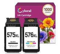 Cyloral 575XL 576XL Negro y Color Cartuchos de Tinta para Canon 575 XL