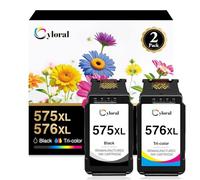 Cyloral 575XL 576XL Negro y Color Cartuchos de Tinta para Canon 575 XL Compatible con pixma TR4756i TS3751i TR4755i TS3752i TS3750i TR4750i TR4751i TS3550i TS3551i para Canon 575 y 576