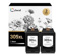 Cyloral para HP 305 XL (2 Negro) Cartucho de Tinta para HP 305XL Compatible con HP Envy 6000 6010 6010e 6020 6022 6022e 6030 6030e 6032 6032e 6055e 6058 6075 Envy Pro 6400 6430 deskjet 2300 2320 2330