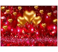 CYLYH D521 - Lienzo de fondo rojo con purpurina para el día de San Valentín, día de la madre, bebé, baby shower, cumpleaños, recién nacidos, fiesta de cumpleaños