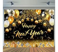 CYLYH Fondo de Año Nuevo 2024 de 10 x 8 pies, fondo negro y dorado, pancarta de fiesta de Año Nuevo, decoración de Año Nuevo, decoración de fiesta de Navidad, pancarta D599