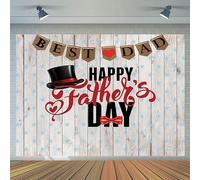 CYLYH Telón de fondo de madera retro para el día del padre, 2,1 x 1,5 m, para el día del padre, suministros de fiesta, decoración de banner D534