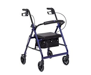 CYMAM | Andador para Mayores, Minusválidos, Adultos o Ancianos | Caminadores para Mayores | Aluminio Ligero Fácil de Plegar y Guardar | Asiento acolchado con respaldo Abatible y Cesta Porta Objetos