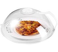 Cymax Cubierta de salpicadura de microondas, cubierta de microondas para alimentos sin BPA, tapa protectora de placa de microondas con asa