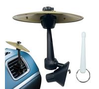 CymbalAir Vent - Platillo de ventilación para coche, para amantes de la música, con de percusión (dorado/plateado) 14 x 13,5 x 3,5 cm