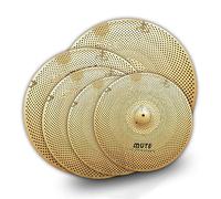 cymbales batterie Conjuntos De Platillos Dorados De Bajo Volumen Con Superficie Pulida 14'' Hi-Hat+16''Crash+18''Crash+20''Ride Instrumento De Percusión