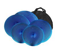 cymbales batterie Juego De Platillos Mudos 14" Hi-Hat+16"Crash+18"Crash+20"Ride+Bag Platillo De Bajo Volumen (Color : Blue)