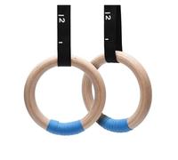 CYMMIYT Anillas Gimnasia 1 par de Anillos Gimnasia Madera con Correas Ajustables, Anillo Gimnasio for niños y Adultos, Entrenamiento Fuerza en casa(28mm Rings)
