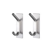 CYMMIYT Ganchos Pared No Drilling Kitchen Bathroom Storage Holder Robe Towel Rack Door key Clothes Coat Bag Hanger Hook Organizer Holder Rack(Sliver-2pcs)