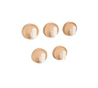 CYMMIYT Ganchos Pared Walnut Wood Coat Rack Hooks Black Wall Hangers for Hanging Keys Clothes Bathroom Robe and Towels and Entryway(White 5)