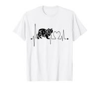 Cymric Cat Heartbeat EKG Funny I Love My Cymric Cat Camiseta